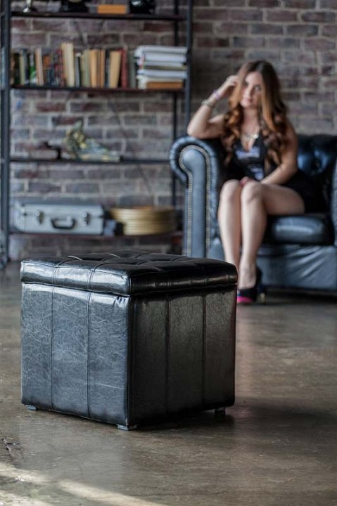 Пуф-сундук Модерна черная DRB_396852