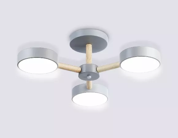 Люстра на штанге Ambrella Light Comfort LineTech FL4822, Серый, От теплого до холодного, Металл, вид снизу