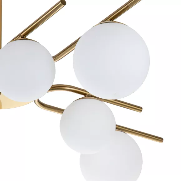 Люстра на штанге Escada Sphere 642/8P Brass, Модерн, Белый Люстра на штанге Escada Sphere 642/8P Brass, Модерн, Белый