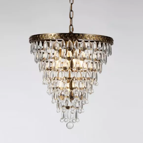 Подвесная люстра Delight Collection Clarissa KG0758P-5, Золото, Прозрачный, Металл, крупный план Подвесная люстра Delight Collection Clarissa KG0758P-5, Золото, Прозрачный, Металл, крупный план