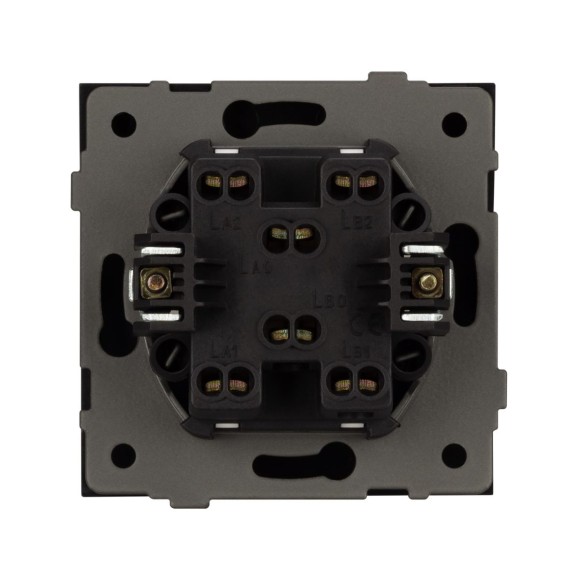 Механизм выключателя двухклавишный проходной Arlight SWT-TENDO-MKP2-SFPL-GR (230V, 10A) 054555