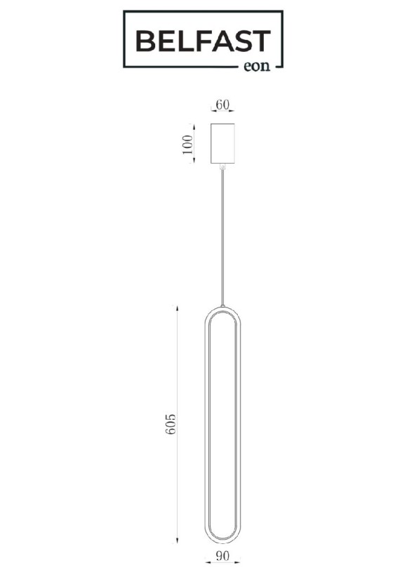 Подвесной светильник Belfast Nevis 86227-1W-60 BL