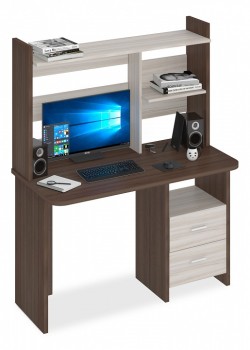 Стол компьютерный Домино Lite СКЛ-Прям120Р+НКЛ-120 MER_SKL-Pryam120R_NKL-120_SHK