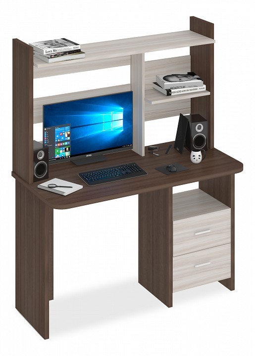 Стол компьютерный Домино Lite СКЛ-Прям120Р+НКЛ-120 MER_SKL-Pryam120R_NKL-120_SHK