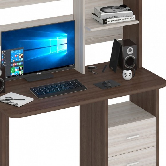 Стол компьютерный Домино Lite СКЛ-Прям120Р+НКЛ-120 MER_SKL-Pryam120R_NKL-120_SHK