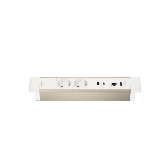 Блок розеток (2 секции, USB + type C + RJ45 + HDMI) Mebax 00-00002594