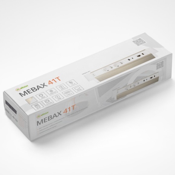 Блок розеток (2 секции, USB + type C + RJ45 + HDMI) Mebax 00-00002594