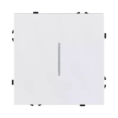 Выключатель кнопочный 1-клавишный 10А/250В с LED подсветкой, белый матовый Kollinger Eclipse EC-012WH