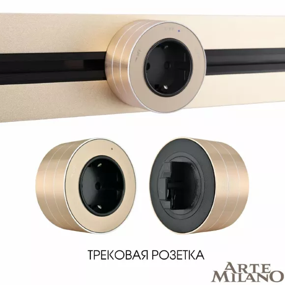 Трековая розетка Arte Milano Am-track-sockets 380011TS/ES Gold Трековая розетка Arte Milano Am-track-sockets 380011TS/ES Gold