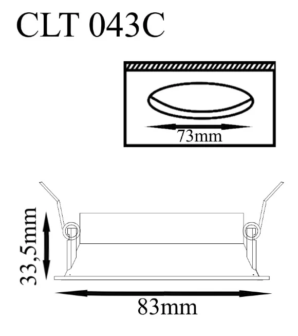 Встраиваемый светильник Crystal Lux CLT 043C BL, Современный, Черный Встраиваемый светильник Crystal Lux CLT 043C BL, Современный, Черный