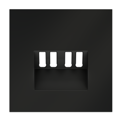 Накладка для розетки акустической 4-местной  Voltum S70 (черный матовый) VLS001508