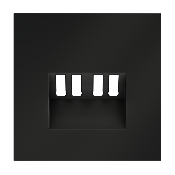 Накладка для розетки акустической 4-местной Voltum S70 (черный матовый) VLS001508