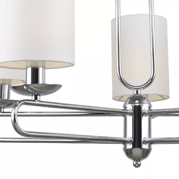 Люстра на штанге Escada Eclipse 10166/5PL Chrome, Хром, Белый, Металл, декоративные элементы крупным планом Люстра на штанге Escada Eclipse 10166/5PL Chrome, Хром, Белый, Металл, декоративные элементы крупным планом