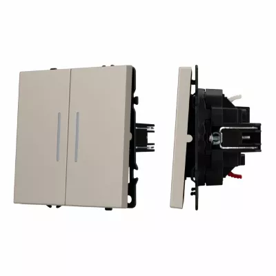 Выключатель 2 кл подсветка софт-тач кашемир Arlight SWT-MK02-SFPL-L-CA (250V, 10A) 059417(1)