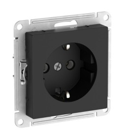Розетка с заземлением, 16А, мех., быстрозажим. клем. Systeme Electric AtlasDesign Карбон ATN001043S