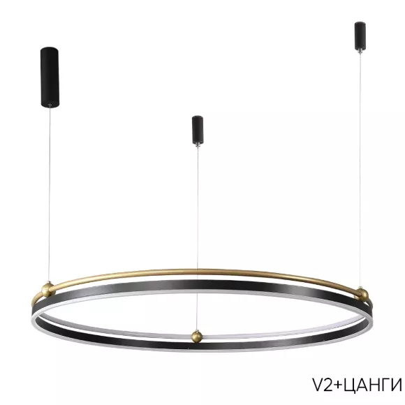 Подвесная люстра Crystal Lux FERNANDO SP88W LED BLACK/GOLD, 3000, 6300