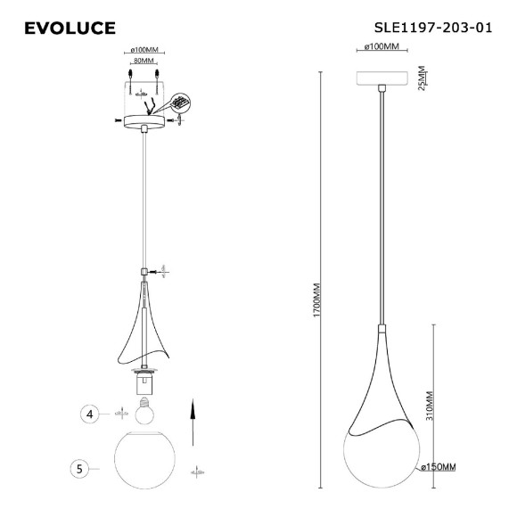 Подвесной светильник Evoluce Fiori SLE1197-203-01