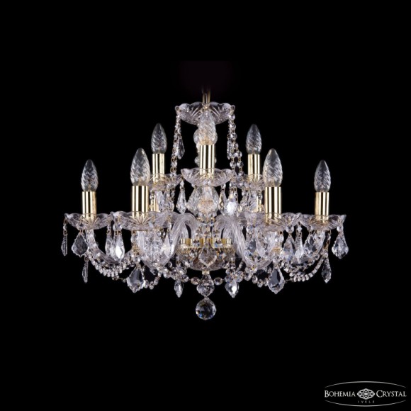Подвесная люстра Bohemia Ivele Crystal 1402/6+3/195 G Leafs