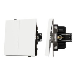 Механизм выключателя двухклавишный проходной Arlight SWT-TENDO-MKP2-SFPL-WH (230V, 10A) 054556