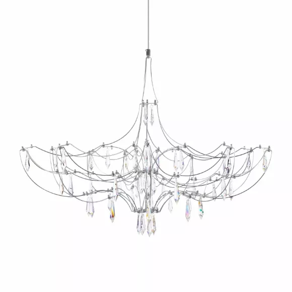 Подвесная люстра Loft IT Mira 10589/900 Silver Asfour, Серебро, Прозрачный, Теплый белый Подвесная люстра Loft IT Mira 10589/900 Silver Asfour, Серебро, Прозрачный, Теплый белый