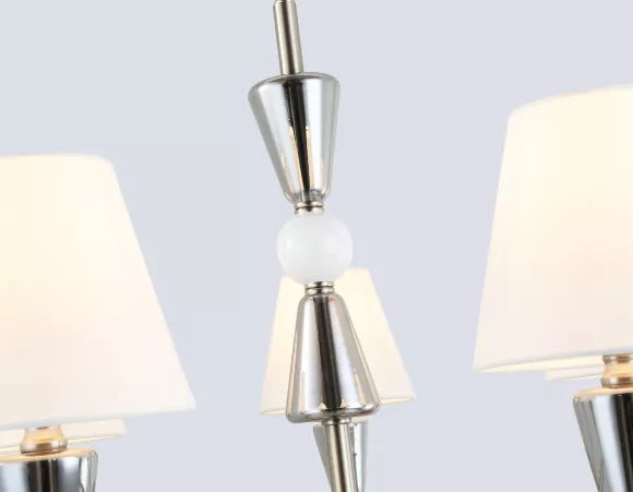 Подвесная люстра Ambrella Light High Light Classic LH75256, Матовый никель, Белый, Никель, крупный план Подвесная люстра Ambrella Light High Light Classic LH75256, Матовый никель, Белый, Никель, крупный план