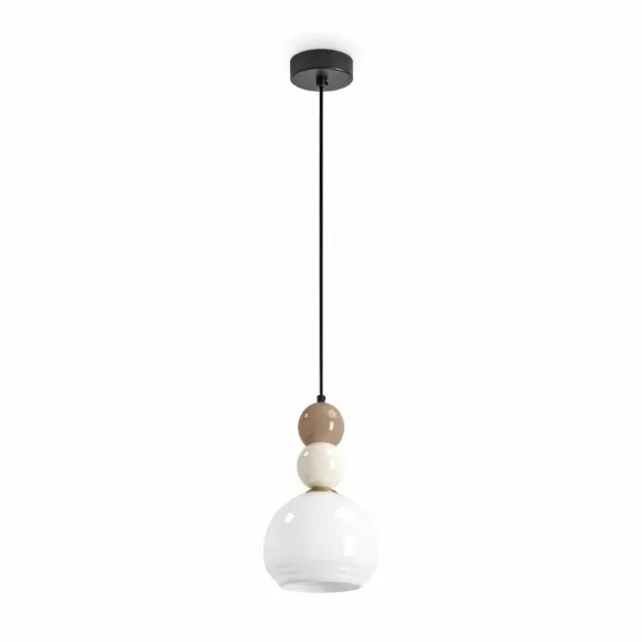 Подвесной светильник Freya Globo FR5628PL-01BGW, Черный, Белый, Металл