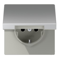 Розетка 2K+З с крышкой Jung AL1520KL