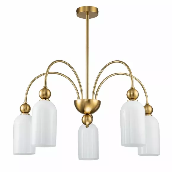 Люстра на штанге Escada Ode 686/5PL Copper, Медь, Белый, Металл Люстра на штанге Escada Ode 686/5PL Copper, Медь, Белый, Металл