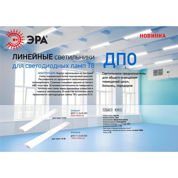 Настенно-потолочный светильник ЭРА ДПО 11-2х10-001 Б0048427