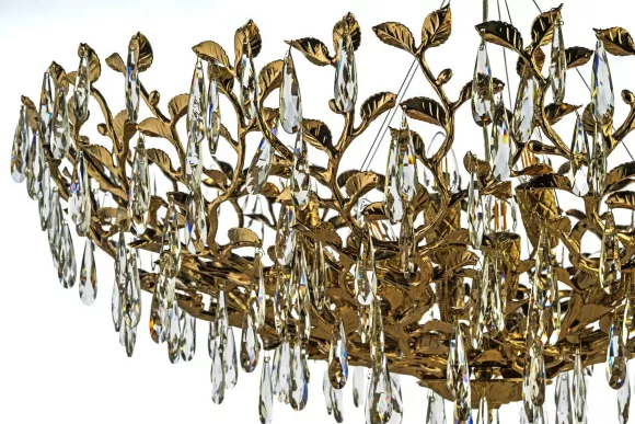 Подвесная люстра Dio D'Arte Elite Acerra E 1.5.100.100 G, Золото, Прозрачный, Теплый белый, декоративные элементы крупным планом