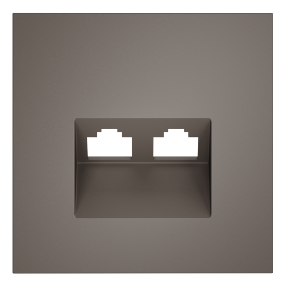 Накладка для розетки компьютерной двойной RJ45+RJ45 кат.6 Voltum S70 (капучино) VLS001414