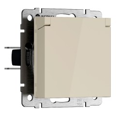 Розетка с защитной крышкой и шторками Werkel W1171203 4690389213151 a069595