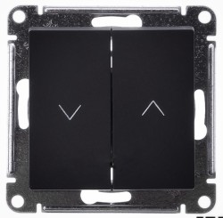 Выключатель 2-клавишный жалюзи, 10А, Systeme Electric AtlasDesign Базальт ATN001419