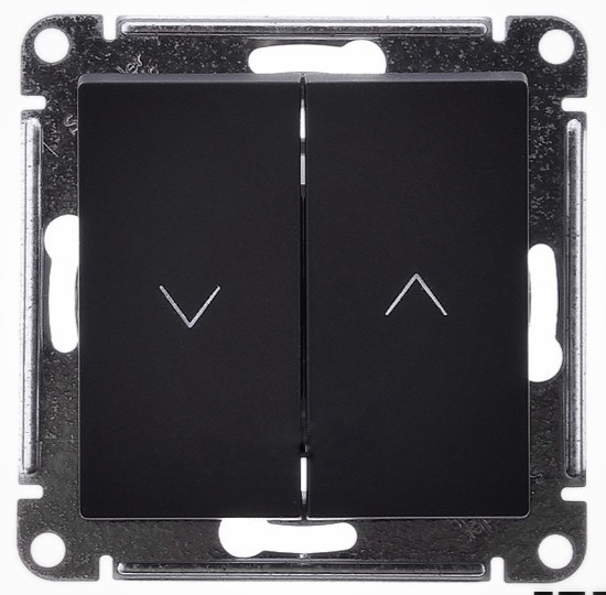 Выключатель 2-клавишный жалюзи, 10А, Systeme Electric AtlasDesign Базальт ATN001419