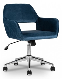 Кресло компьютерное Ross SGR_ROSS_CHROME_VELVET_DARK_BLUE
