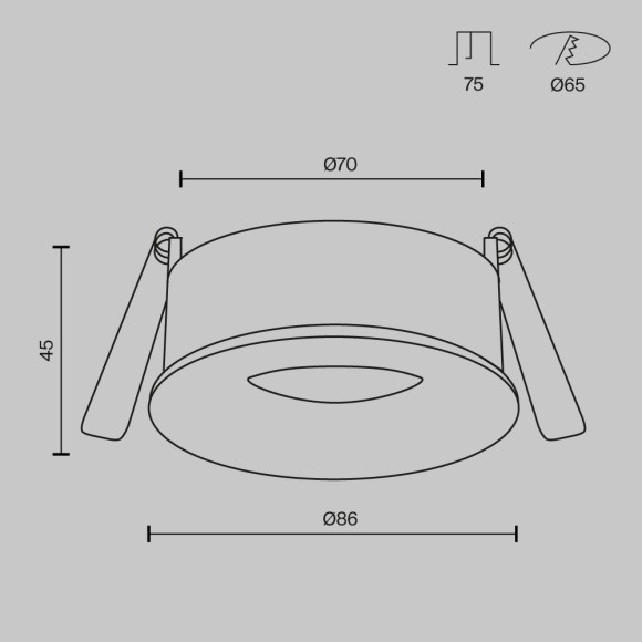 Встраиваемый светильник Maytoni Technical Slim DL027-GU10-B