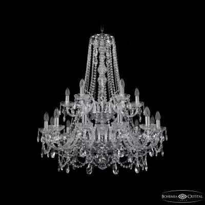 Подвесная люстра Bohemia Ivele Crystal 1411/12+6/300/h-93/2d Ni