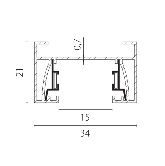 Шинопровод 2-контактный со стыковочным пазом, 2м Lightstar Barra 502028-T