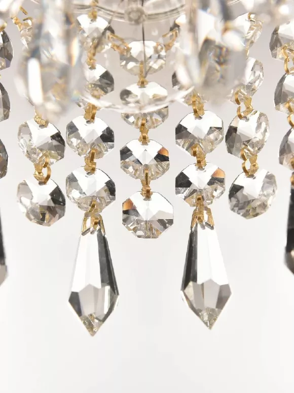 Подвесной светильник Bohemia Ivele Crystal 14781P/22 G Drops, декоративные элементы крупным планом Подвесной светильник Bohemia Ivele Crystal 14781P/22 G Drops, декоративные элементы крупным планом