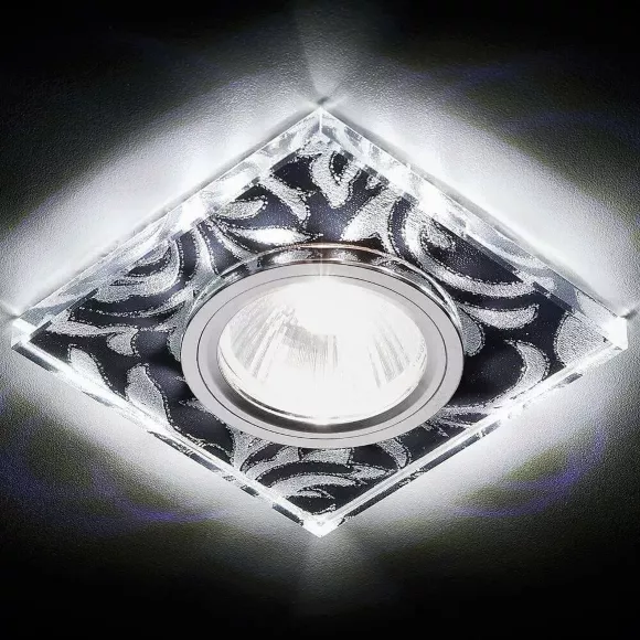 Встраиваемый светодиодный светильник Ambrella Light Led S234 BK/CH/WH, Серебро, Черный, Пластик, крупный план Встраиваемый светодиодный светильник Ambrella Light Led S234 BK/CH/WH, Серебро, Черный, Пластик, крупный план