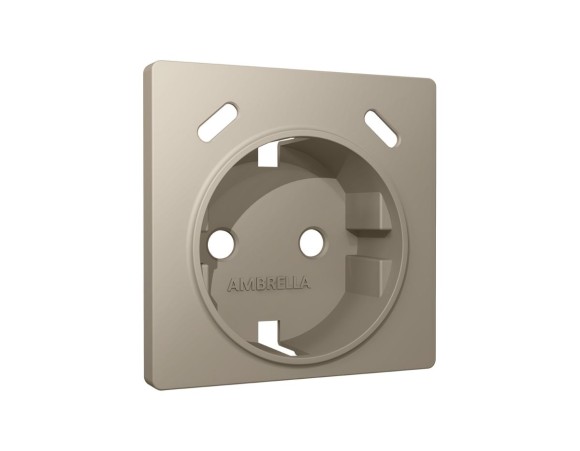 Лицевая панель Alfa (Серо-бежевый матовый) для электрической розетки с/з со шторками 2USB C+C Quant Ambrella Volt AP3705