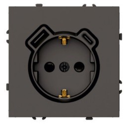 Розетка 1-местная з/ш с/з 16А + USB + Type C (механизм) Stekker Эмили RST16-5119-09 антрацит soft touch 50361