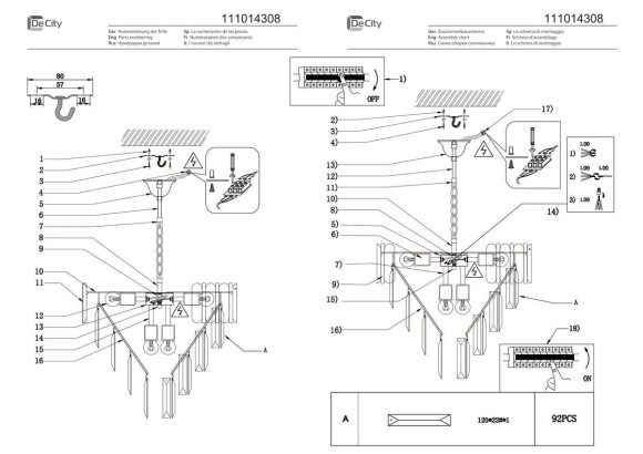 Подвесная люстра De Markt Бриз 111014308
