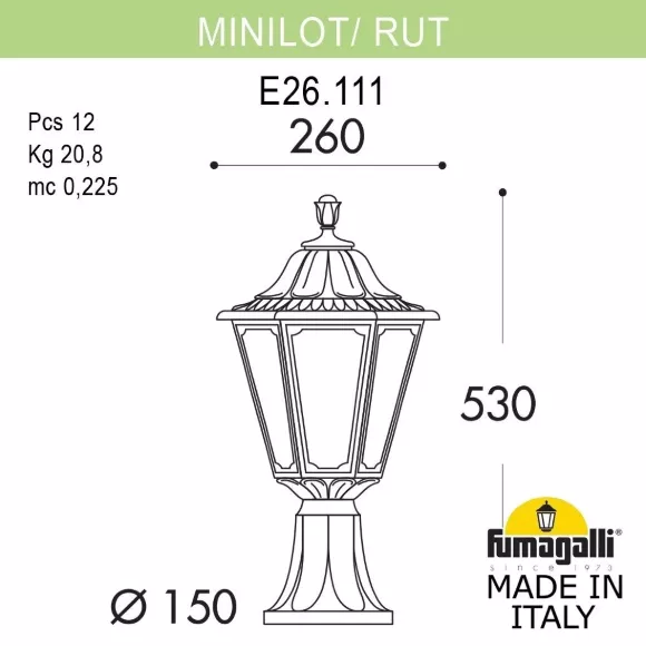 Ландшафтный светильник Fumagalli MINILOT/RUT E26.111.000.BYE27