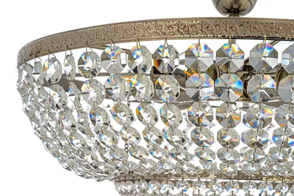 Люстра на штанге Arti Lampadari Favola E 1.3.50.502 N, Никель, Прозрачный, Металл, крупный план