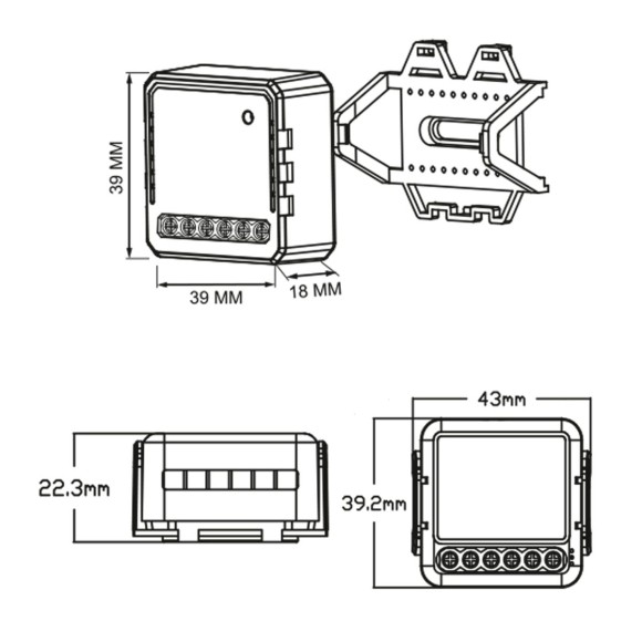 Умный диммер-выключатель Wi-Fi Uniel UL-00011711 2 канала. 100-240В. 2x150Вт UCH-A302 2C/DIM/WF WHITE