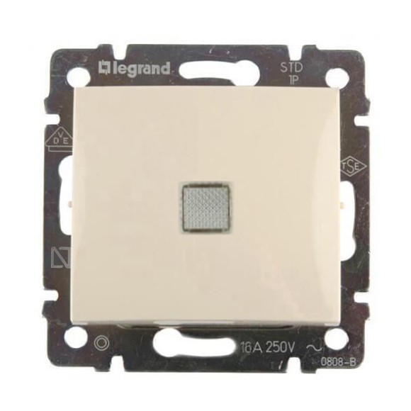 Переключатель одноклавишный на 2 направления Legrand Valena 16A 250V с подсветкой слоновая кость 774103
