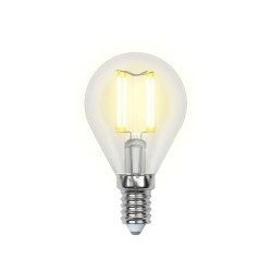 Лампа светодиодная (UL-00000197) Uniel E14 6W прозрачная LED-G45-6W/WW/E14/CL PLS02WH
