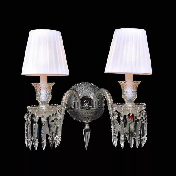 Бра Delight Collection Baccarat style ZZ86303-2W, Прозрачный, Белый, Хрусталь, крупный план