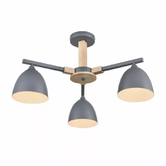 Люстра на штанге Lumion Colange 8096/3C, Серый, Металл, Скандинавский стиль, вид снизу Люстра на штанге Lumion Colange 8096/3C, Серый, Металл, Скандинавский стиль, вид снизу